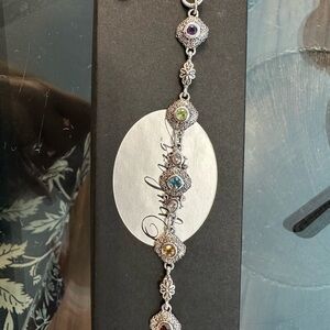 Elegant Silver Multi-Stone Bracelet